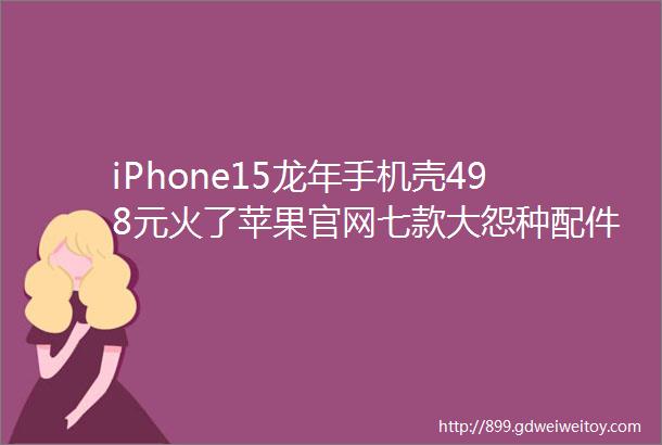 iPhone15龙年手机壳498元火了苹果官网七款大怨种配件盘点